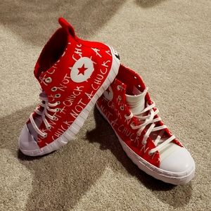 New Converse Red & White Men's Hi Top Sneakers Size 11